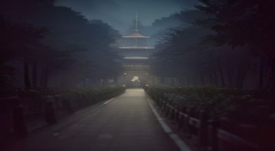 媒体报道分析场景，记者在办公室整理关于网络热词的报道资料，窗外城市夜景